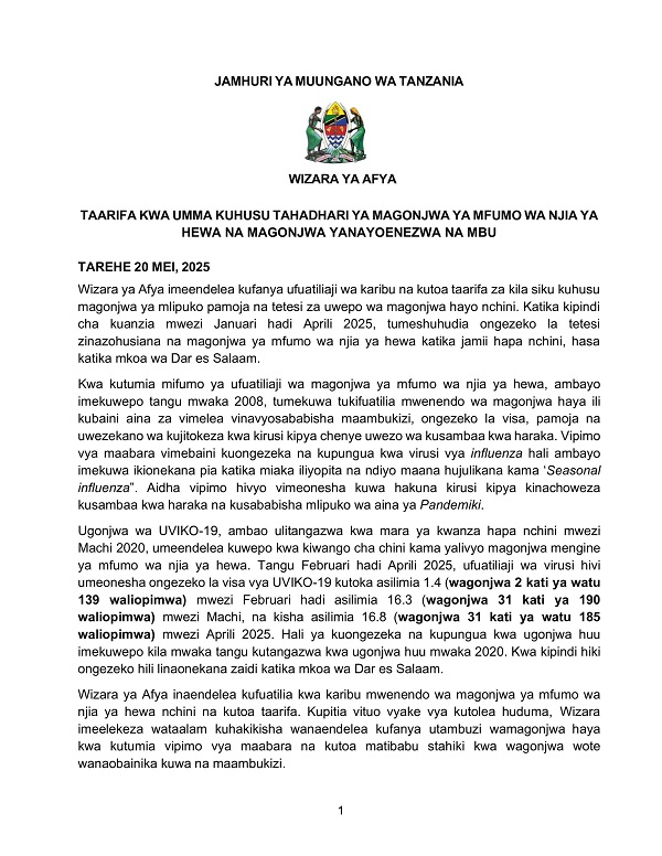 STATEMENT WIZARA AFYA